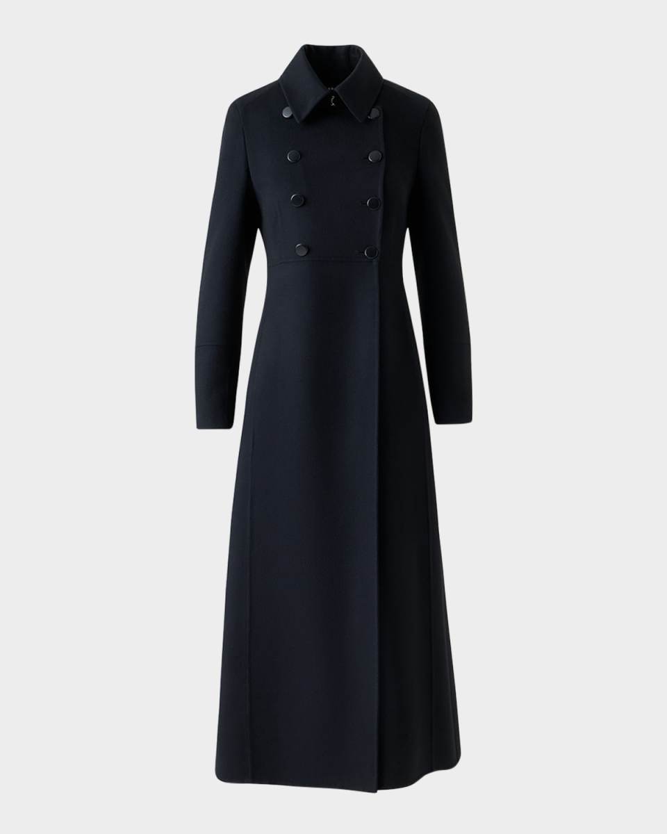 Eva Double-Breasted Wool Double Face Long Coat